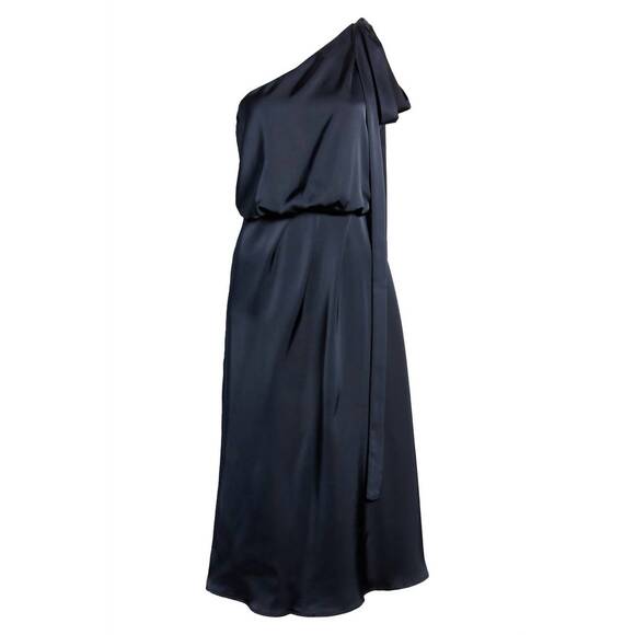 NEW AMYLYNN one-shoulder satin dress in blue - Picture 2 of 2
